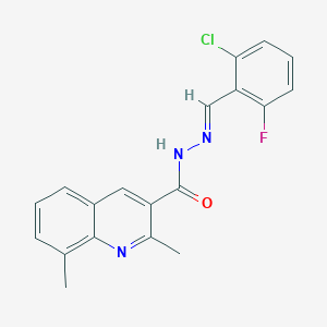 N'-[(E)-(2-chloro-6-fluorophenyl)methylidene]-2,8-dimethylquinoline-3-carbohydrazide