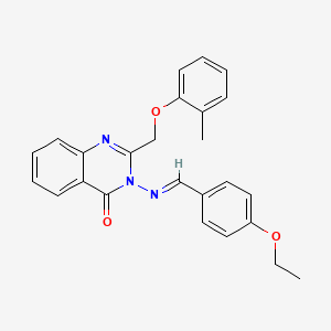 3-{[(E)-(4-ethoxyphenyl)methylidene]amino}-2-[(2-methylphenoxy)methyl]quinazolin-4(3H)-one