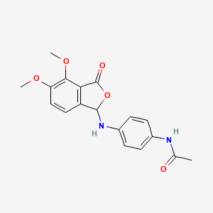 N-{4-[(4,5-dimethoxy-3-oxo-1,3-dihydro-2-benzofuran-1-yl)amino]phenyl}acetamide