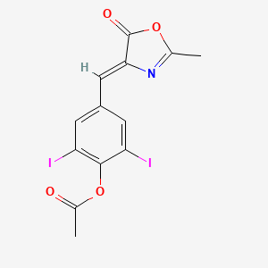 molecular formula C13H9I2NO4 B10882390 2,6-Diiodo-4-{[2-methyl-5-oxo-1,3-oxazol-4(5H)-yliden]methyl}phenyl acetate 