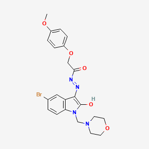 N'-[(3Z)-5-bromo-1-(morpholin-4-ylmethyl)-2-oxo-1,2-dihydro-3H-indol-3-ylidene]-2-(4-methoxyphenoxy)acetohydrazide