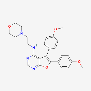 molecular formula C26H28N4O4 B10882509 5,6-bis(4-methoxyphenyl)-N-(2-morpholinoethyl)furo[2,3-d]pyrimidin-4-amine 