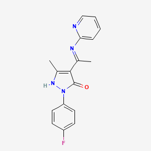 (4Z)-2-(4-fluorophenyl)-5-methyl-4-[1-(pyridin-2-ylamino)ethylidene]-2,4-dihydro-3H-pyrazol-3-one