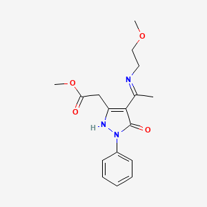 molecular formula C17H21N3O4 B10882521 methyl [(4Z)-4-{1-[(2-methoxyethyl)amino]ethylidene}-5-oxo-1-phenyl-4,5-dihydro-1H-pyrazol-3-yl]acetate 