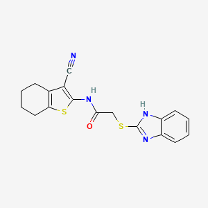 2-(1H-benzimidazol-2-ylsulfanyl)-N-(3-cyano-4,5,6,7-tetrahydro-1-benzothiophen-2-yl)acetamide