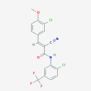 (2E)-3-(3-chloro-4-methoxyphenyl)-N-[2-chloro-5-(trifluoromethyl)phenyl]-2-cyanoprop-2-enamide