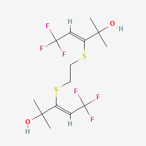 5,5,5-Trifluoro-2-methyl-3-[2-[3,3,3-trifluoro-1-(1-hydroxy-1-methylethyl)propenylthio]ethylthio]pent-3-en-2-ol