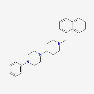 molecular formula C26H31N3 B10882601 1-[1-(Naphthalen-1-ylmethyl)piperidin-4-yl]-4-phenylpiperazine 