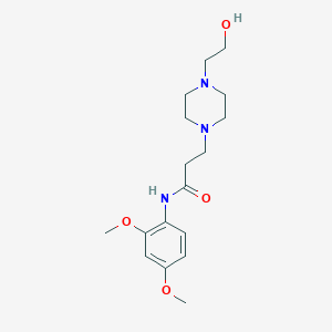 molecular formula C17H27N3O4 B10882646 N-(2,4-dimethoxyphenyl)-3-[4-(2-hydroxyethyl)piperazin-1-yl]propanamide 