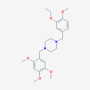 molecular formula C24H34N2O5 B10882717 1-(3-Ethoxy-4-methoxybenzyl)-4-(2,4,5-trimethoxybenzyl)piperazine 