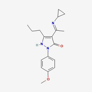 (4Z)-4-[1-(cyclopropylamino)ethylidene]-2-(4-methoxyphenyl)-5-propyl-2,4-dihydro-3H-pyrazol-3-one