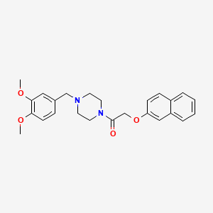 molecular formula C25H28N2O4 B10882726 1-[4-(3,4-Dimethoxybenzyl)piperazin-1-yl]-2-(naphthalen-2-yloxy)ethanone 