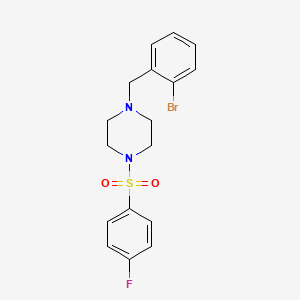 molecular formula C17H18BrFN2O2S B10882738 1-(2-Bromobenzyl)-4-[(4-fluorophenyl)sulfonyl]piperazine 