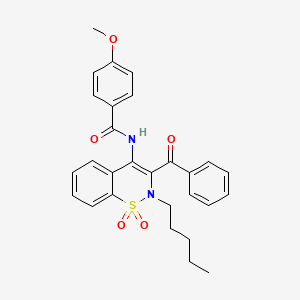 N-[1,1-dioxido-2-pentyl-3-(phenylcarbonyl)-2H-1,2-benzothiazin-4-yl]-4-methoxybenzamide