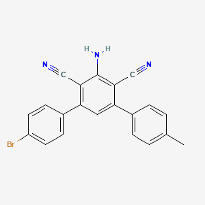 molecular formula C21H14BrN3 B10882763 2-Amino-4-(4-bromophenyl)-6-(4-methylphenyl)benzene-1,3-dicarbonitrile CAS No. 77198-49-3