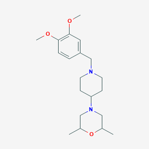 molecular formula C20H32N2O3 B10882777 4-[1-(3,4-Dimethoxybenzyl)piperidin-4-yl]-2,6-dimethylmorpholine 