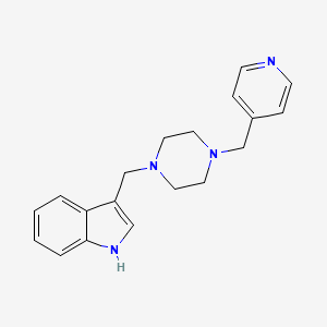 molecular formula C19H22N4 B10882822 3-{[4-(pyridin-4-ylmethyl)piperazin-1-yl]methyl}-1H-indole 