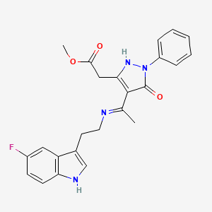 methyl [(4Z)-4-(1-{[2-(5-fluoro-1H-indol-3-yl)ethyl]amino}ethylidene)-5-oxo-1-phenyl-4,5-dihydro-1H-pyrazol-3-yl]acetate