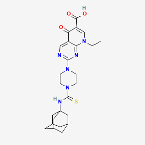 molecular formula C25H32N6O3S B10882828 8-Ethyl-5-oxo-2-[4-(tricyclo[3.3.1.1~3,7~]dec-1-ylcarbamothioyl)piperazin-1-yl]-5,8-dihydropyrido[2,3-d]pyrimidine-6-carboxylic acid 