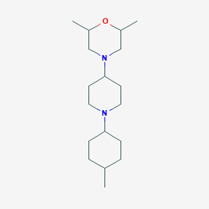 molecular formula C18H34N2O B10882873 2,6-Dimethyl-4-[1-(4-methylcyclohexyl)piperidin-4-yl]morpholine 