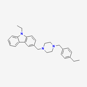 9-Ethyl-3-({4-[(4-ethylphenyl)methyl]piperazin-1-yl}methyl)carbazole