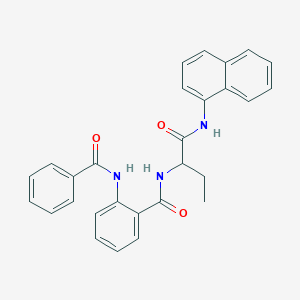 molecular formula C28H25N3O3 B10882930 2-Benzamido-N-(1-(naphthalen-1-ylamino)-1-oxobutan-2-yl)benzamide CAS No. 485753-18-2