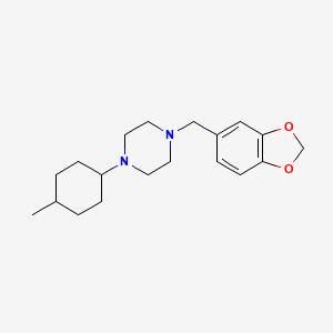 molecular formula C19H28N2O2 B10882943 1-(1,3-Benzodioxol-5-ylmethyl)-4-(4-methylcyclohexyl)piperazine 