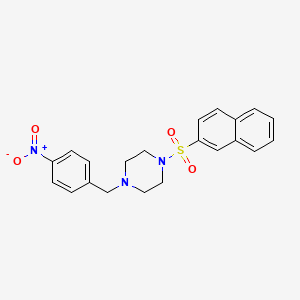 molecular formula C21H21N3O4S B10882974 1-(Naphthalen-2-ylsulfonyl)-4-(4-nitrobenzyl)piperazine 