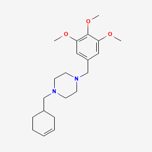 molecular formula C21H32N2O3 B10882999 1-(Cyclohex-3-en-1-ylmethyl)-4-(3,4,5-trimethoxybenzyl)piperazine 