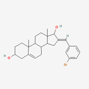 molecular formula C26H33BrO2 B10883006 (E)-16-(3-bromobenzylidene)-10,13-dimethyl-2,3,4,7,8,9,10,11,12,13,14,15,16,17-tetradecahydro-1H-cyclopenta[a]phenanthrene-3,17-diol 