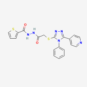 N'-(2-{[4-phenyl-5-(pyridin-4-yl)-4H-1,2,4-triazol-3-yl]sulfanyl}acetyl)thiophene-2-carbohydrazide