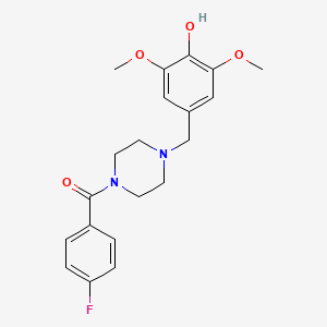 molecular formula C20H23FN2O4 B10883021 (4-Fluorophenyl)[4-(4-hydroxy-3,5-dimethoxybenzyl)piperazin-1-yl]methanone 