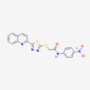 N-(4-nitrophenyl)-2-{[5-(quinolin-2-yl)-1,3,4-thiadiazol-2-yl]sulfanyl}acetamide