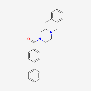 molecular formula C25H26N2O B10883041 Biphenyl-4-yl[4-(2-methylbenzyl)piperazin-1-yl]methanone 