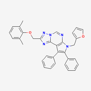 2-[(2,6-dimethylphenoxy)methyl]-7-(furan-2-ylmethyl)-8,9-diphenyl-7H-pyrrolo[3,2-e][1,2,4]triazolo[1,5-c]pyrimidine