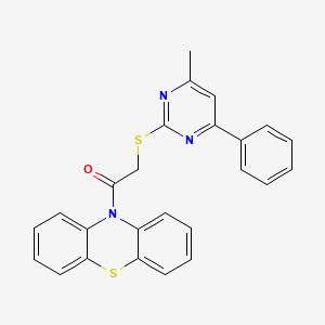 2-[(4-methyl-6-phenylpyrimidin-2-yl)sulfanyl]-1-(10H-phenothiazin-10-yl)ethanone