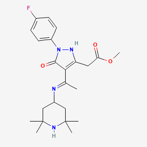 methyl [(4Z)-1-(4-fluorophenyl)-5-oxo-4-{1-[(2,2,6,6-tetramethylpiperidin-4-yl)amino]ethylidene}-4,5-dihydro-1H-pyrazol-3-yl]acetate