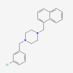 molecular formula C22H23ClN2 B10883135 1-[(3-Chlorophenyl)methyl]-4-(naphthalen-1-ylmethyl)piperazine 