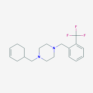 molecular formula C19H25F3N2 B10883146 1-(Cyclohex-3-en-1-ylmethyl)-4-[2-(trifluoromethyl)benzyl]piperazine 