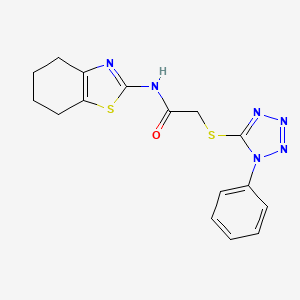 2-[(1-phenyl-1H-tetrazol-5-yl)sulfanyl]-N-(4,5,6,7-tetrahydro-1,3-benzothiazol-2-yl)acetamide