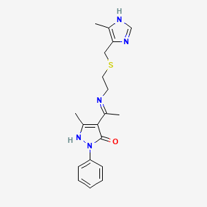 (4Z)-5-methyl-4-{1-[(2-{[(5-methyl-1H-imidazol-4-yl)methyl]sulfanyl}ethyl)amino]ethylidene}-2-phenyl-2,4-dihydro-3H-pyrazol-3-one