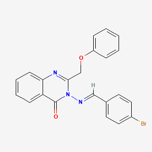 molecular formula C22H16BrN3O2 B10883203 3-{[(E)-(4-bromophenyl)methylidene]amino}-2-(phenoxymethyl)quinazolin-4(3H)-one 