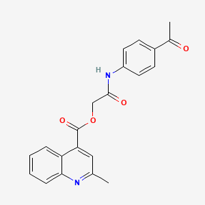 molecular formula C21H18N2O4 B10883205 2-[(4-Acetylphenyl)amino]-2-oxoethyl 2-methylquinoline-4-carboxylate 