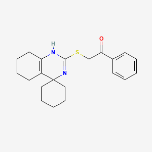 molecular formula C21H26N2OS B10883210 1-phenyl-2-(5',6',7',8'-tetrahydro-3'H-spiro[cyclohexane-1,4'-quinazolin]-2'-ylsulfanyl)ethanone 