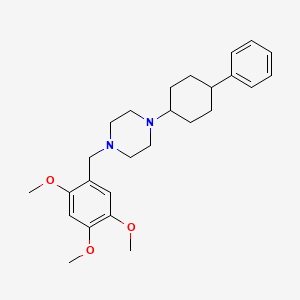 molecular formula C26H36N2O3 B10883234 1-(4-Phenylcyclohexyl)-4-[(2,4,5-trimethoxyphenyl)methyl]piperazine 