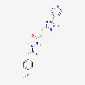 2-(4-methoxyphenyl)-N'-({[5-(pyridin-4-yl)-4H-1,2,4-triazol-3-yl]sulfanyl}acetyl)acetohydrazide