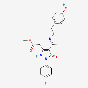 methyl [(4Z)-1-(4-fluorophenyl)-4-(1-{[2-(4-hydroxyphenyl)ethyl]amino}ethylidene)-5-oxo-4,5-dihydro-1H-pyrazol-3-yl]acetate