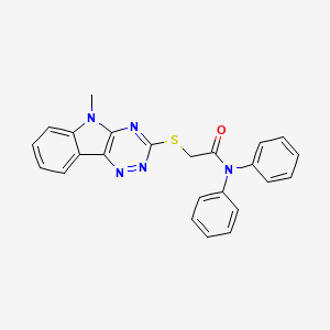 molecular formula C24H19N5OS B10883274 2-({5-Methyl-[1,2,4]triazino[5,6-B]indol-3-YL}sulfanyl)-N,N-diphenylacetamide 