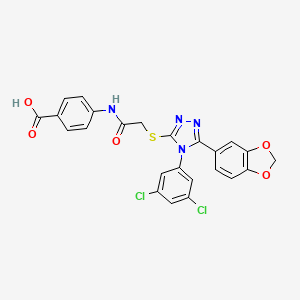 4-[({[5-(1,3-benzodioxol-5-yl)-4-(3,5-dichlorophenyl)-4H-1,2,4-triazol-3-yl]sulfanyl}acetyl)amino]benzoic acid