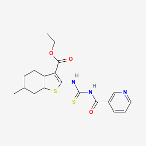 Ethyl 6-methyl-2-{[(pyridin-3-ylcarbonyl)carbamothioyl]amino}-4,5,6,7-tetrahydro-1-benzothiophene-3-carboxylate